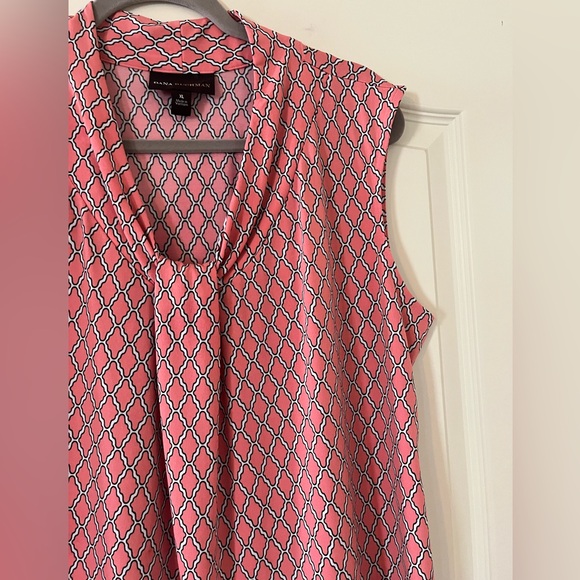 Dana Buchman Coral Patterned Sleeveless Blouse Dressy Women’s size XL - Picture 2 of 15